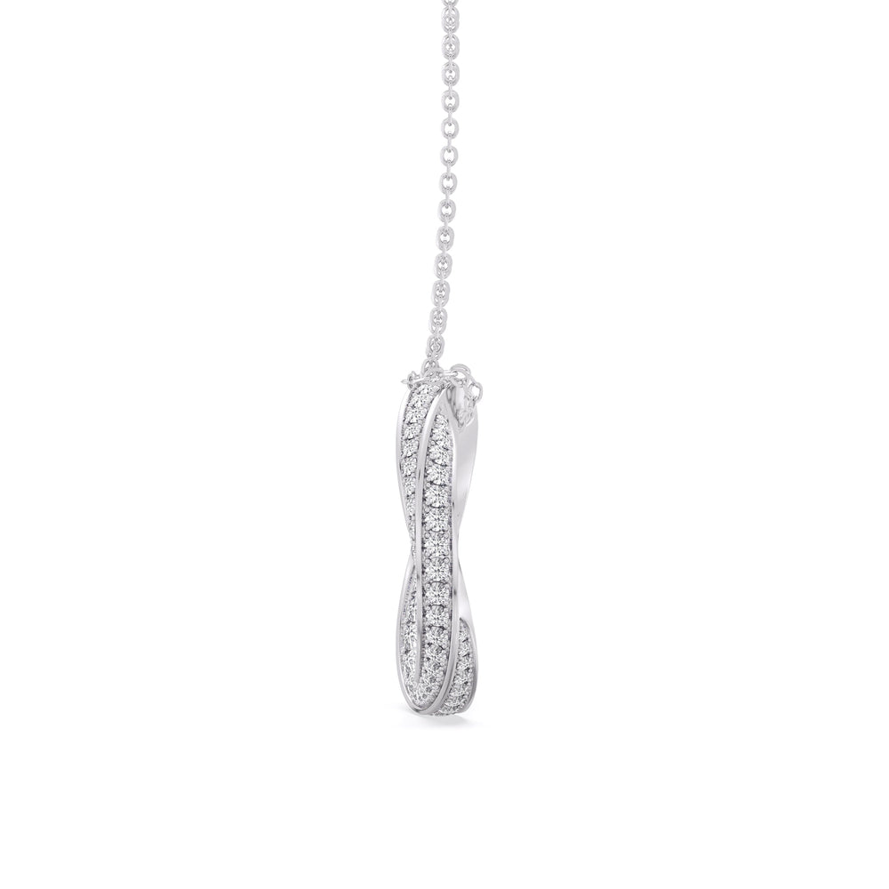 The Bond Pendant Necklace with Platinum / Lab / 3 1/2 Cut Diamond in 14KT Platinum / Lab / 3 1/2 view 5
