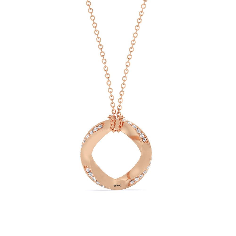 The Bond Pendant Necklace with 18KT Rose Gold / Lab / 2 Cut Diamond in 14KT Rose Gold / Lab / 2 view 6
