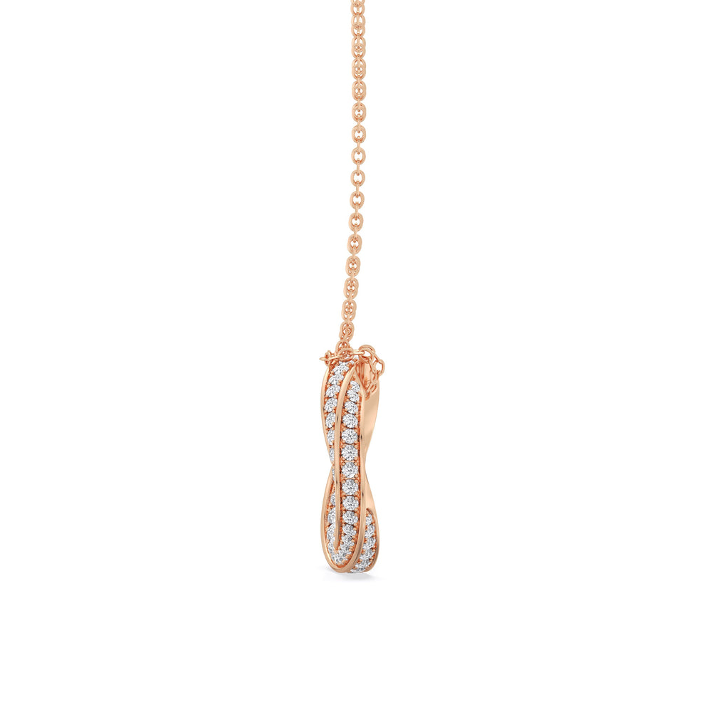 The Bond Pendant Necklace with 18KT Rose Gold / Lab / 2 Cut Diamond in 14KT Rose Gold / Lab / 2 view 5
