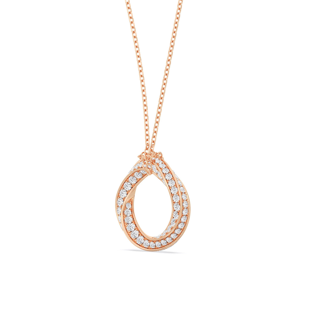 The Bond Pendant Necklace with 18KT Rose Gold / Lab / 2 Cut Diamond in 14KT Rose Gold / Lab / 2 view 4
