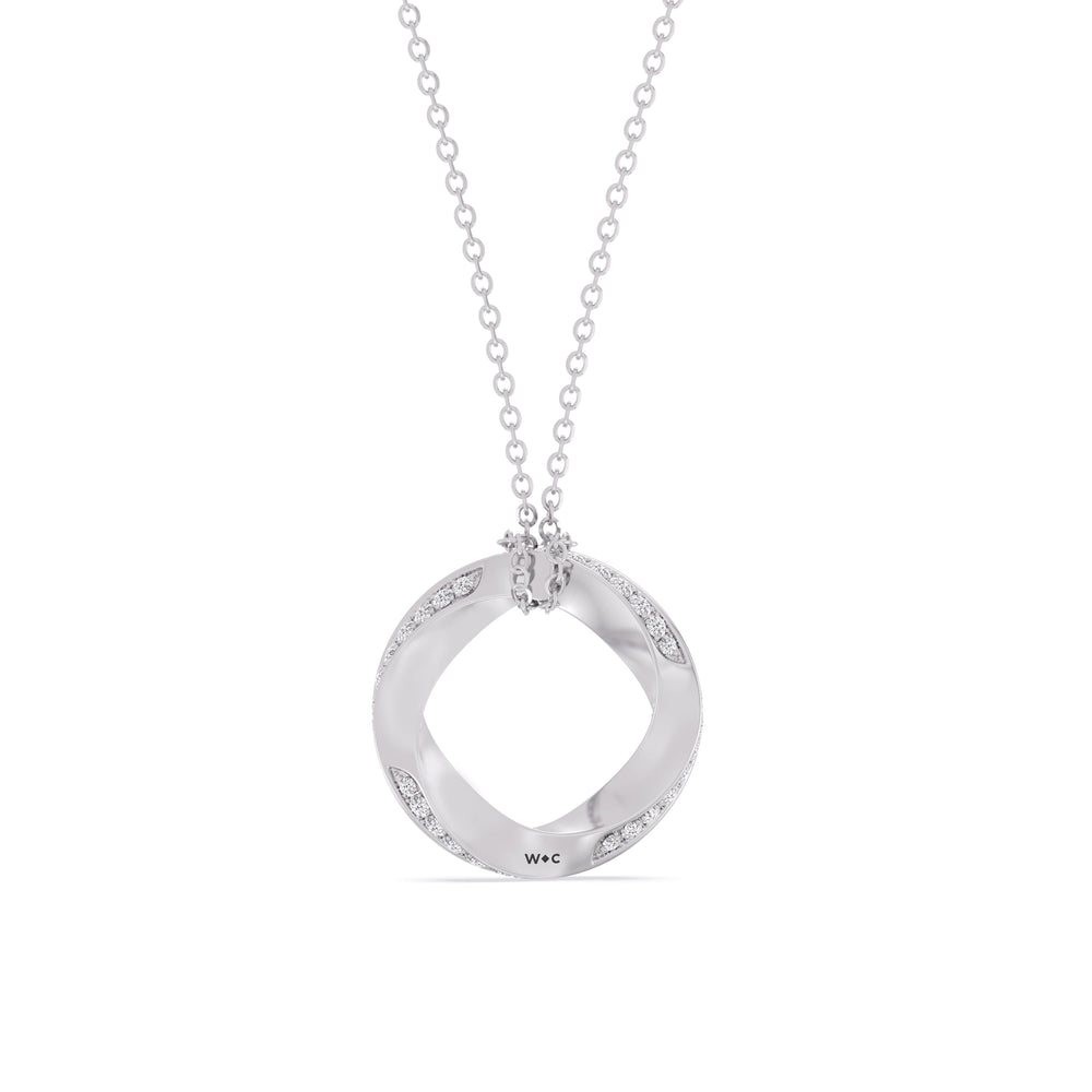 The Bond Pendant Necklace with Platinum / Lab / 2 Cut Diamond in 14KT Platinum / Lab / 2 view 6
