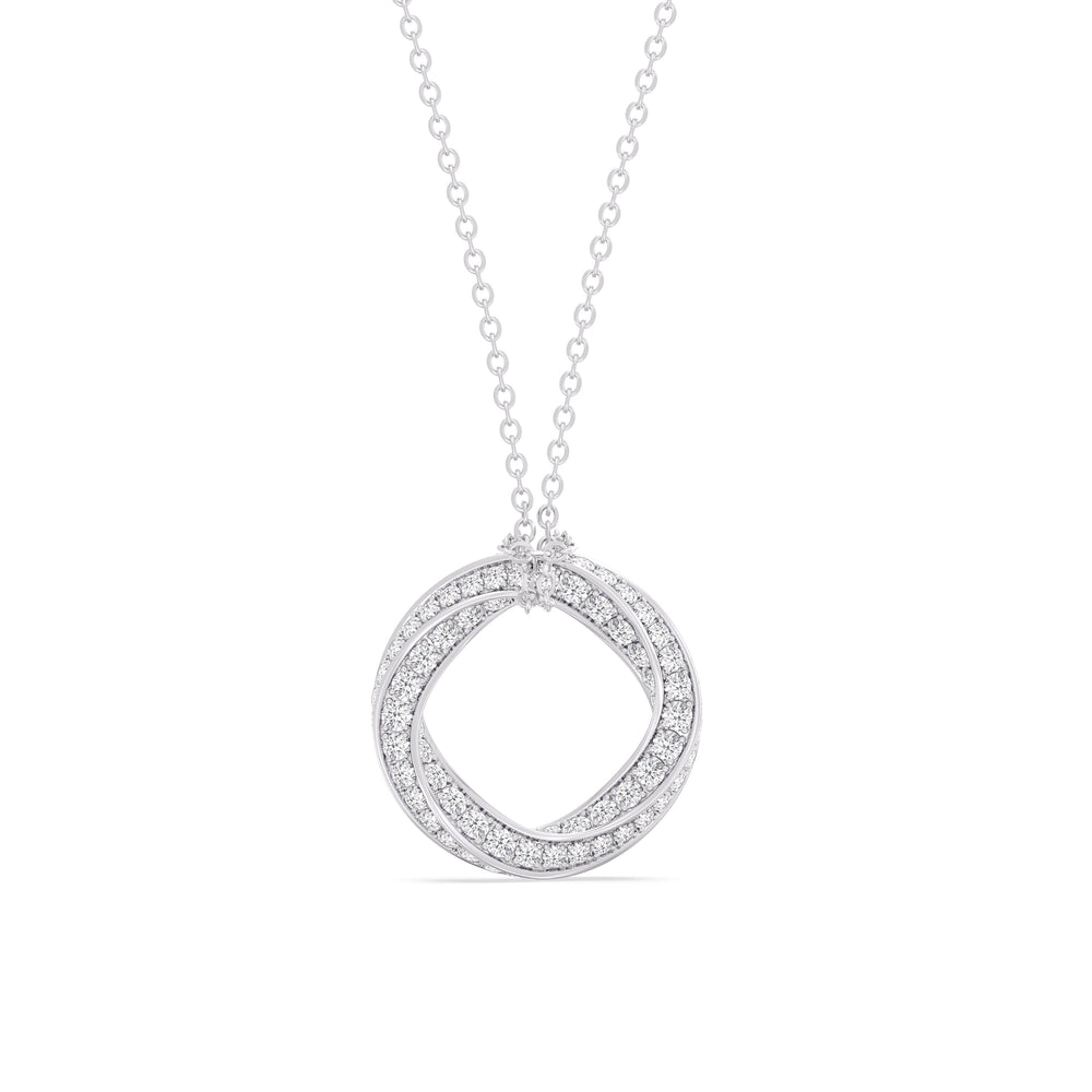 The Bond Pendant Necklace with Platinum / Lab / 2 Cut Diamond in 14KT Platinum / Lab / 2 view 2

