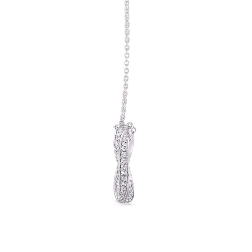 The Bond Pendant Necklace with Platinum / Lab / 2 Cut Diamond in 14KT Platinum / Lab / 2 view 5
