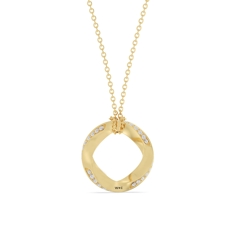 The Bond Pendant Necklace with 18KT Yellow Gold / Lab / 2 Cut Diamond in 14KT Yellow Gold / Lab / 2 view 6
