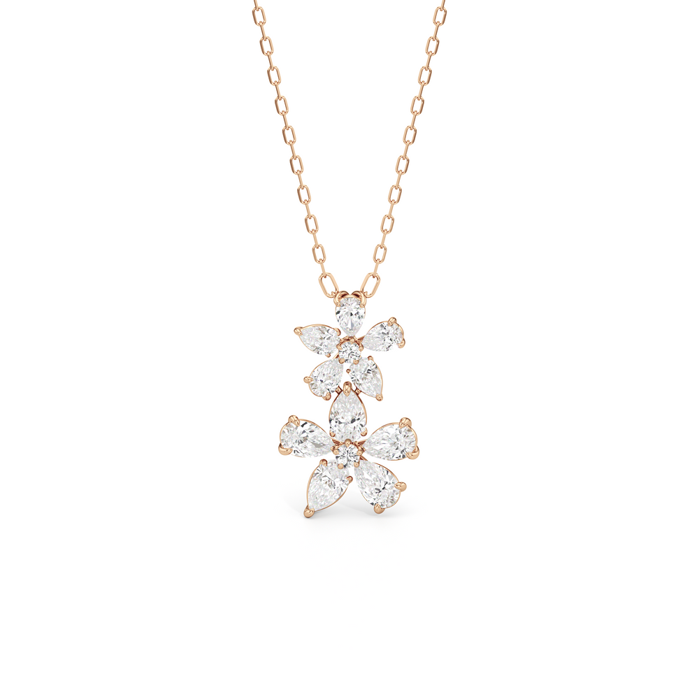 Daisy Duet Pendant with 14KT Rose Gold / Lab / 1 1/2 Cut Diamond in 14KT Rose Gold / Lab / 1 1/2 view 2
