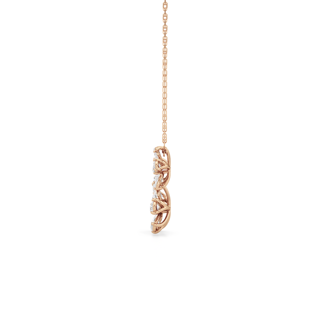 Daisy Duet Pendant with 14KT Rose Gold / Lab / 1 1/2 Cut Diamond in 14KT Rose Gold / Lab / 1 1/2 view 6
