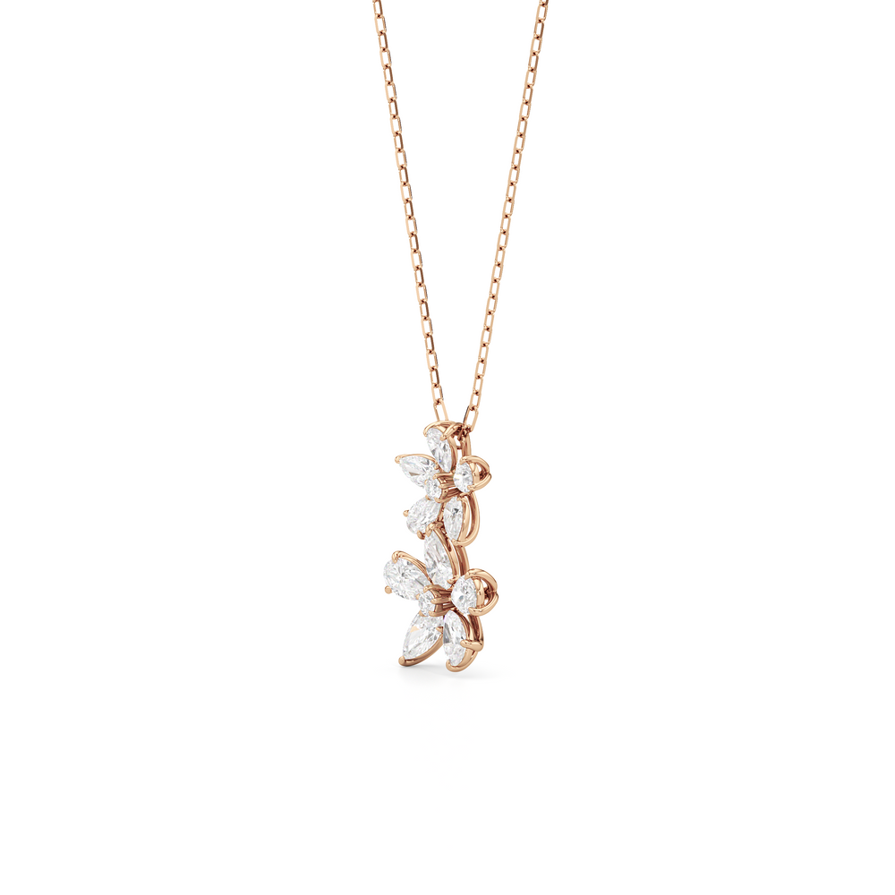Daisy Duet Pendant with 14KT Rose Gold / Lab / 1 1/2 Cut Diamond in 14KT Rose Gold / Lab / 1 1/2 view 3
