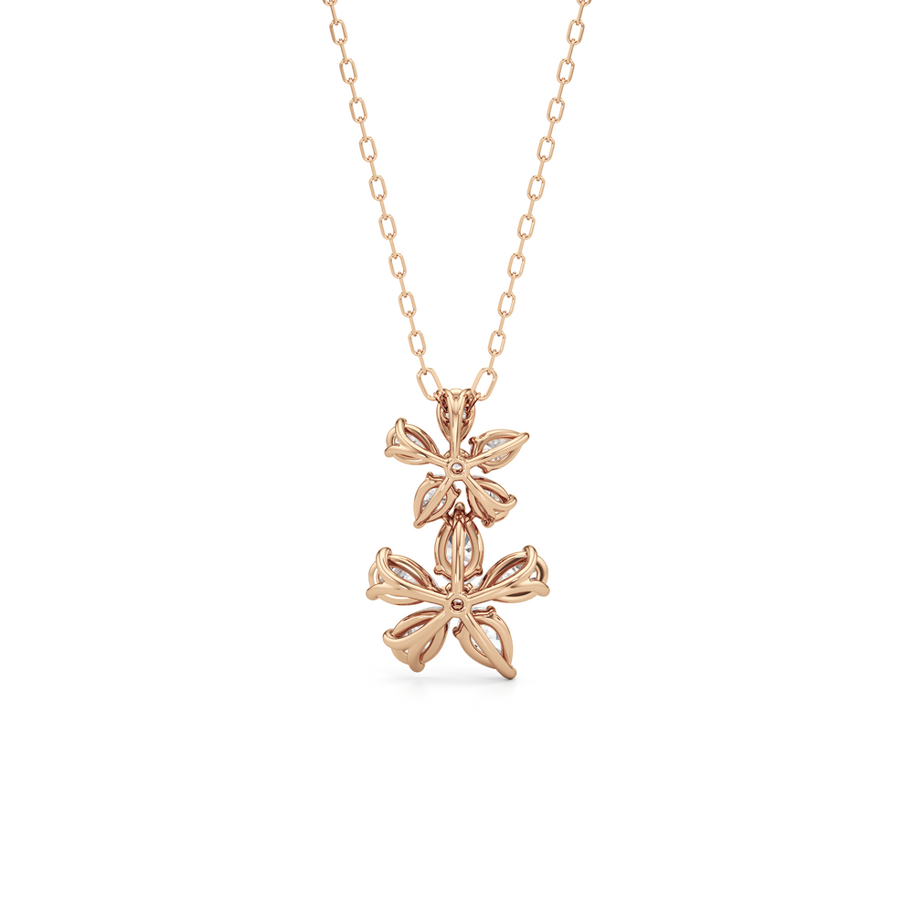 Daisy Duet Pendant with 14KT Rose Gold / Lab / 1 1/2 Cut Diamond in 14KT Rose Gold / Lab / 1 1/2 view 7
