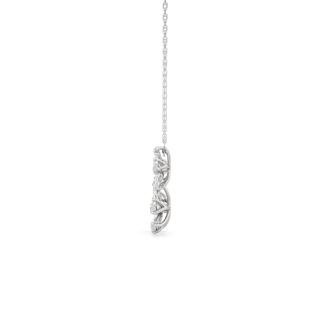 Daisy Duet Pendant with 14KT White Gold / Lab / 1 1/2 Cut Diamond in 14KT White Gold / Lab / 1 1/2 view 6
