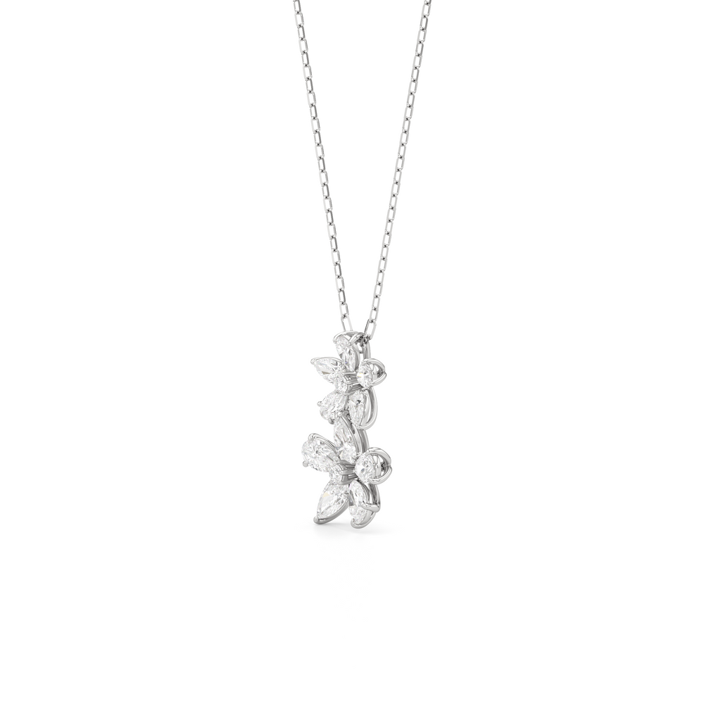 Daisy Duet Pendant with 14KT White Gold / Lab / 1 1/2 Cut Diamond in 14KT White Gold / Lab / 1 1/2 view 3
