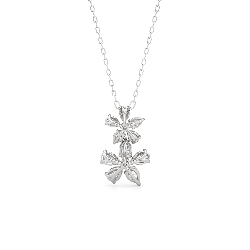 Daisy Duet Pendant with 14KT White Gold / Lab / 1 1/2 Cut Diamond in 14KT White Gold / Lab / 1 1/2 view 7
