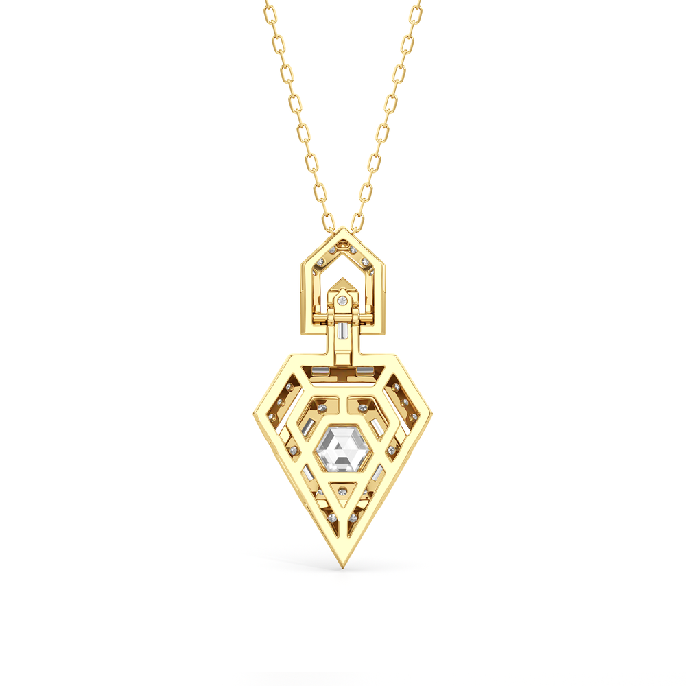 The Chevron Necklace with 14KT Yellow Gold / Lab / 1 5/8 Cut Diamond in 14KT Yellow Gold / Lab / 1 5/8 view 5

