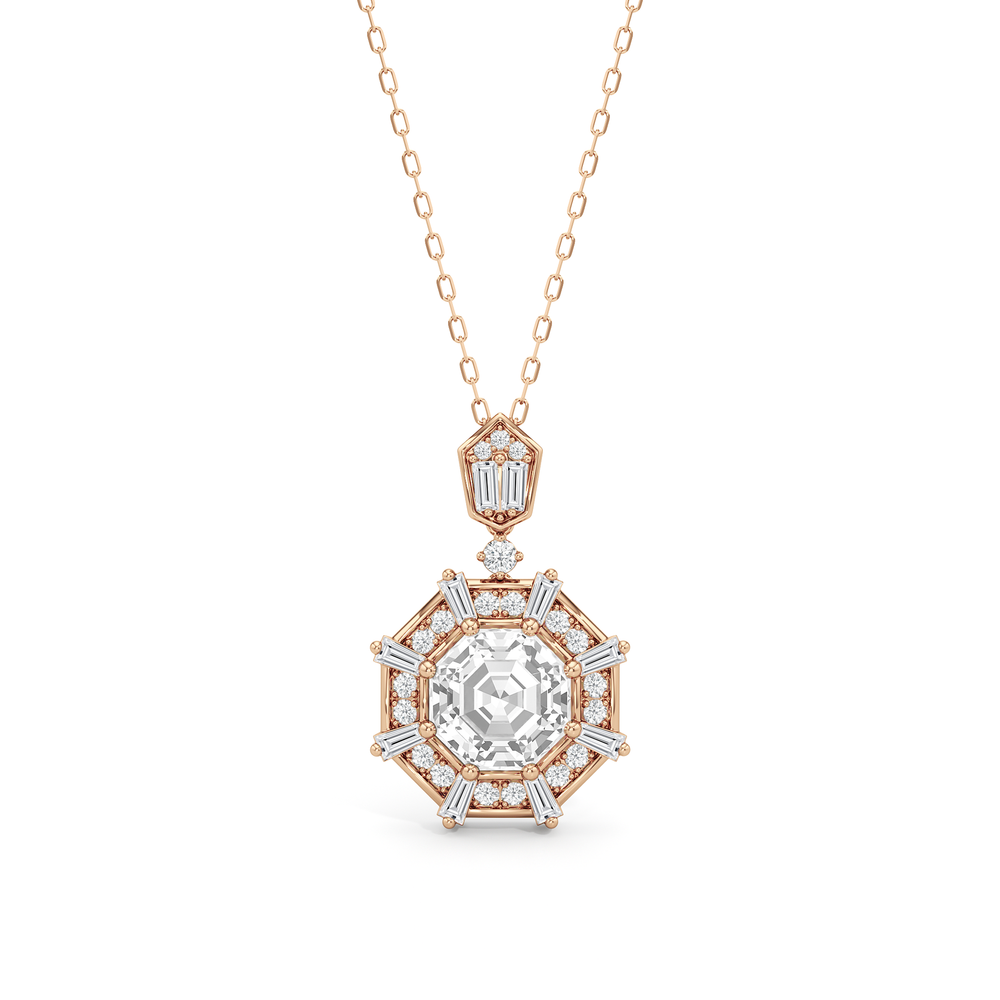 The Guardian Necklace with 14KT Rose Gold / Lab / 3 1/5 Cut Diamond in 14KT Rose Gold / Lab / 3 1/5 view 2
