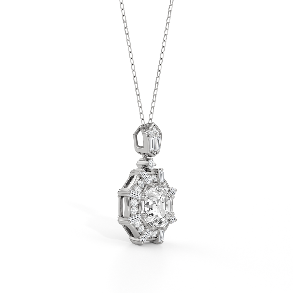 The Guardian Necklace with 14KT White Gold / Lab / 3 1/5 Cut Diamond in 14KT White Gold / Lab / 3 1/5 view 4
