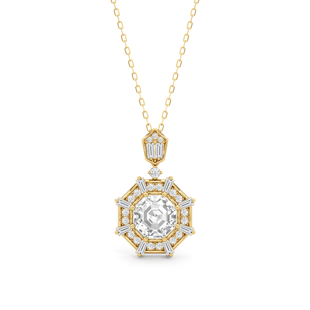The Guardian Necklace with 14KT Yellow Gold / Lab / 3 1/5 Cut Diamond in 14KT Yellow Gold / Lab / 3 1/5 view 2
