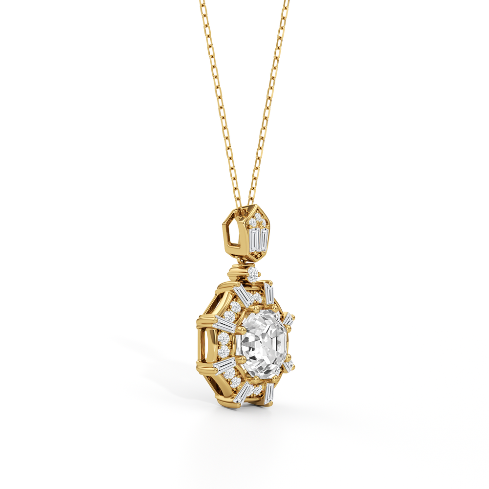 The Guardian Necklace with 14KT Yellow Gold / Lab / 3 1/5 Cut Diamond in 14KT Yellow Gold / Lab / 3 1/5 view 4
