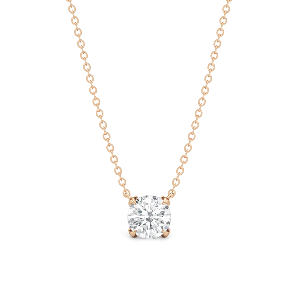 The Cassatt Round Solitaire Pendant with 14KT Rose Gold / Lab / 1 1/8 Cut Diamond in 14KT Rose Gold / Lab / 1 1/8 view 2
