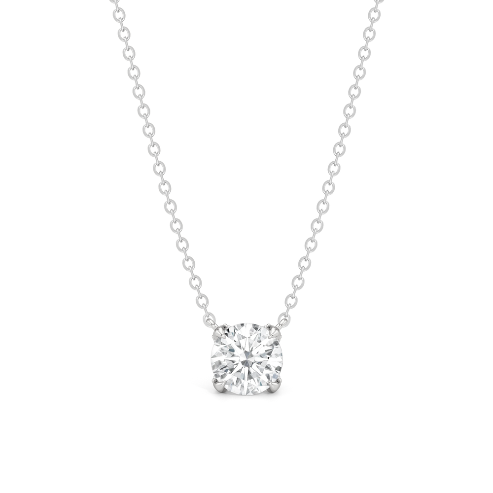 The Cassatt Round Solitaire Pendant with 14KT White Gold / Lab / 1 1/8 Cut Diamond in 14KT White Gold / Lab / 1 1/8 view 2

