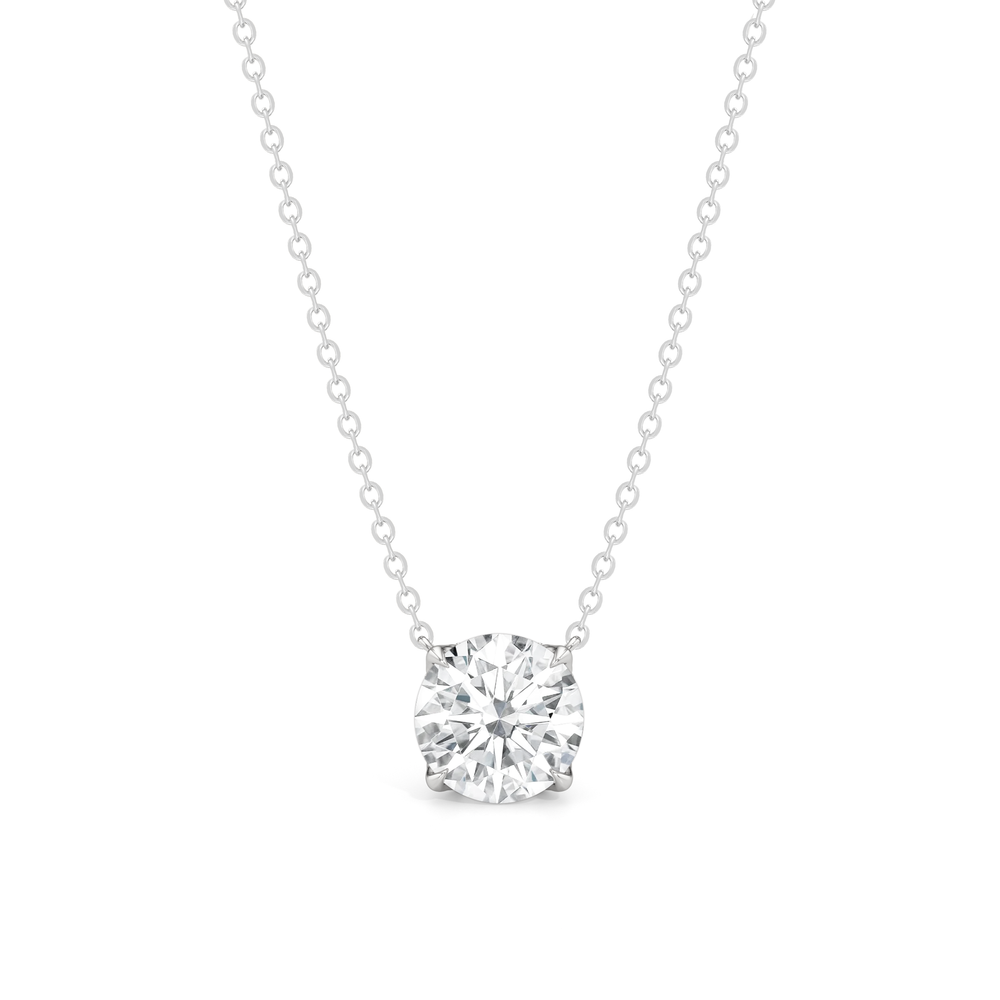 The Cassatt Round Solitaire Pendant with 14KT White Gold / Lab / 2 1/6 Cut Diamond in 14KT White Gold / Lab / 2 1/6 view 2

