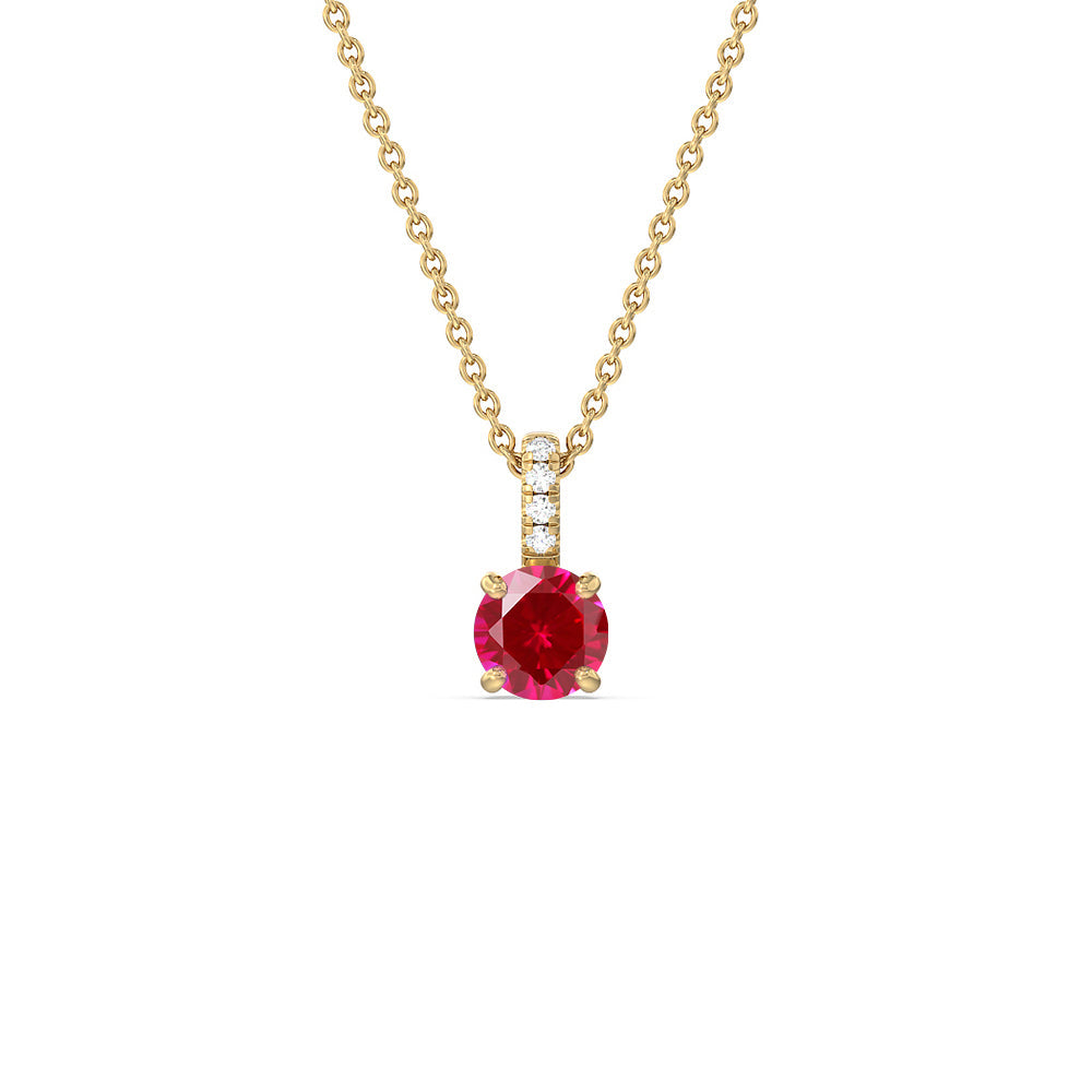 The Classic Gemstone Set with 3/8 Cut Diamond in 14KT Yellow Gold view 3
