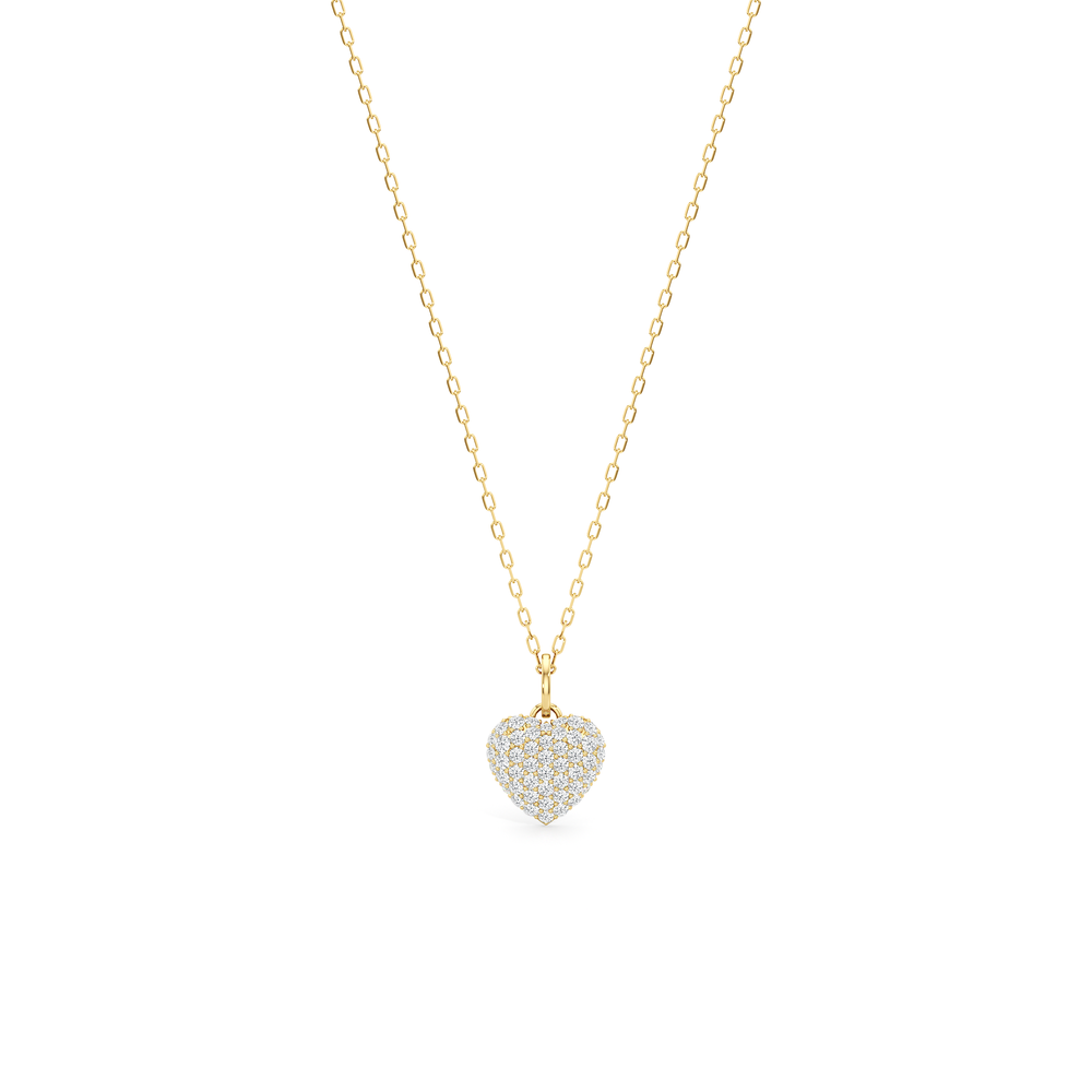 The Quinn Heart Necklace with 14KT Yellow Gold / Lab / 3/8 Cut Diamond in 14KT Yellow Gold / Lab / 3/8 view 1
