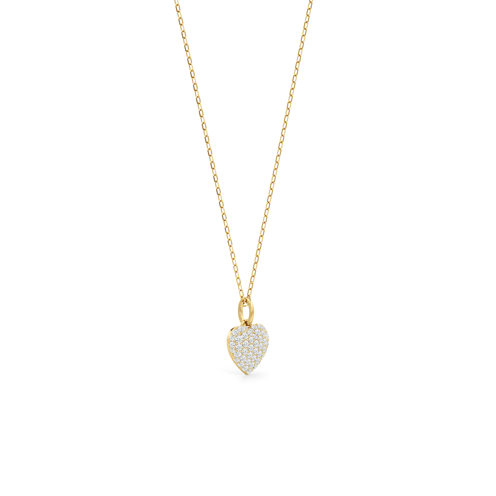 The Quinn Heart Necklace with 14KT Yellow Gold / Lab / 3/8 Cut Diamond in 14KT Yellow Gold / Lab / 3/8 view 4
