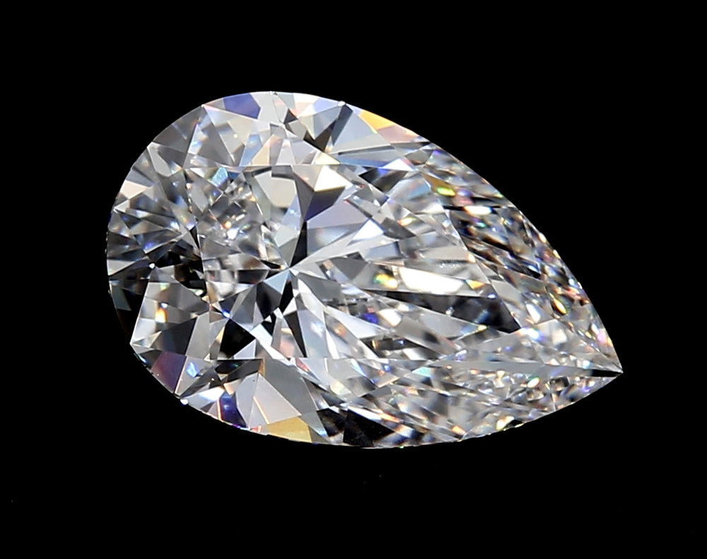 3.09 Carat Pear Lab Diamond with  Cut Diamond in 14KT  view 1
