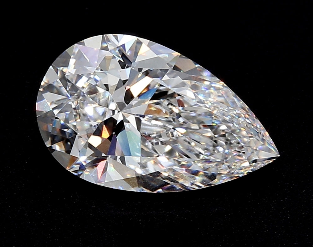 3.68 Carat Pear Lab Diamond with  Cut Diamond in 14KT  view 1
