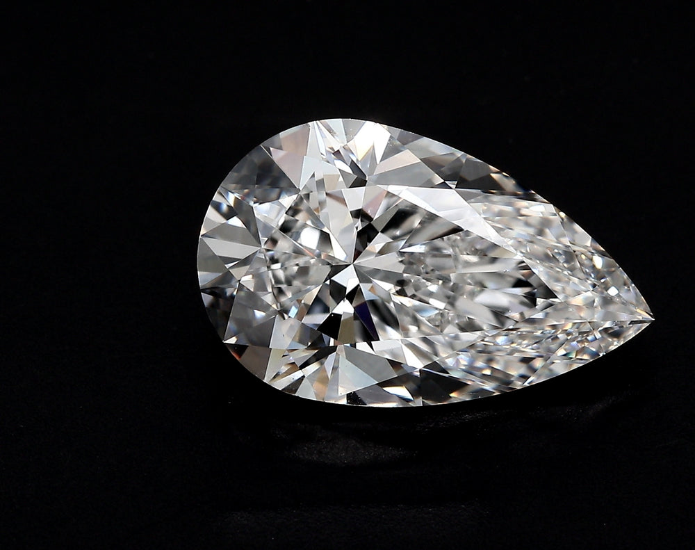 3.01 Carat Pear Lab Diamond with  Cut Diamond in 14KT  view 1
