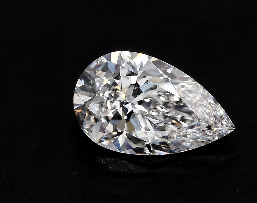 5.07 Carat Pear Lab Diamond with  Cut Diamond in 14KT  view 1

