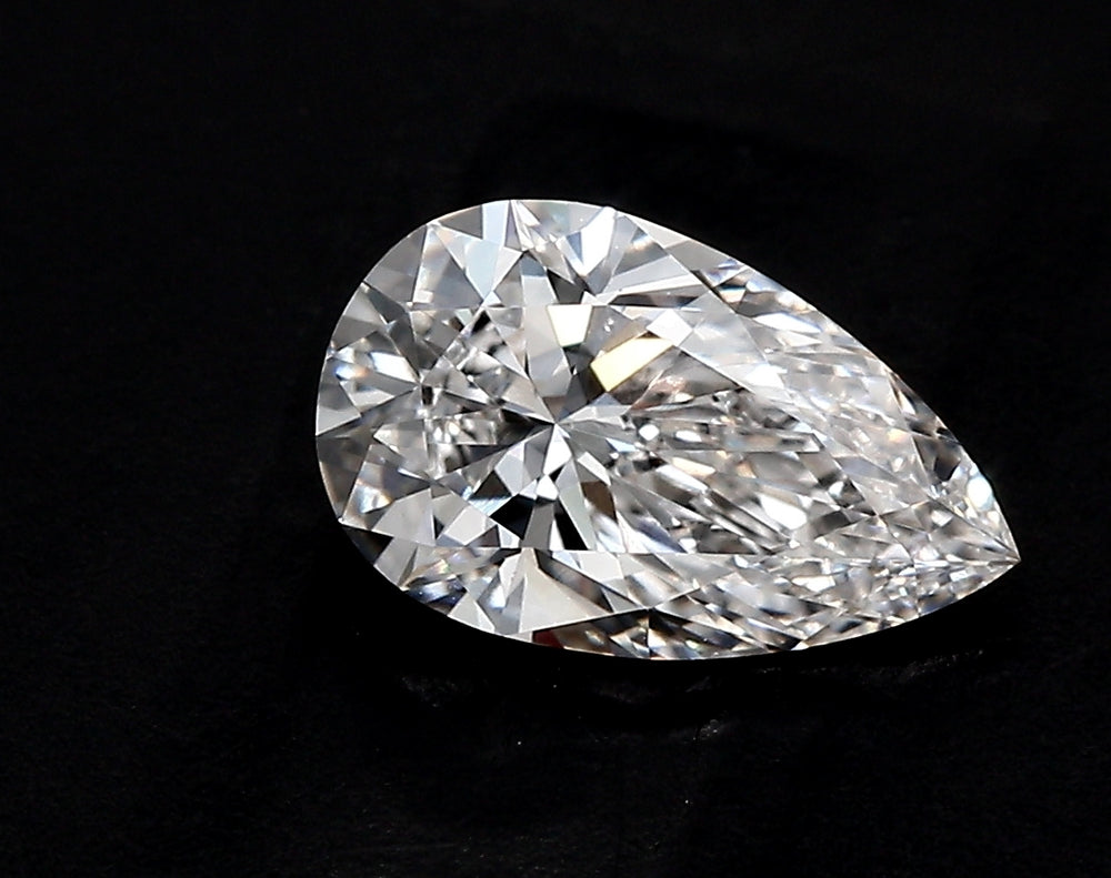 2.59 Carat Pear Lab Diamond with  Cut Diamond in 14KT  view 1

