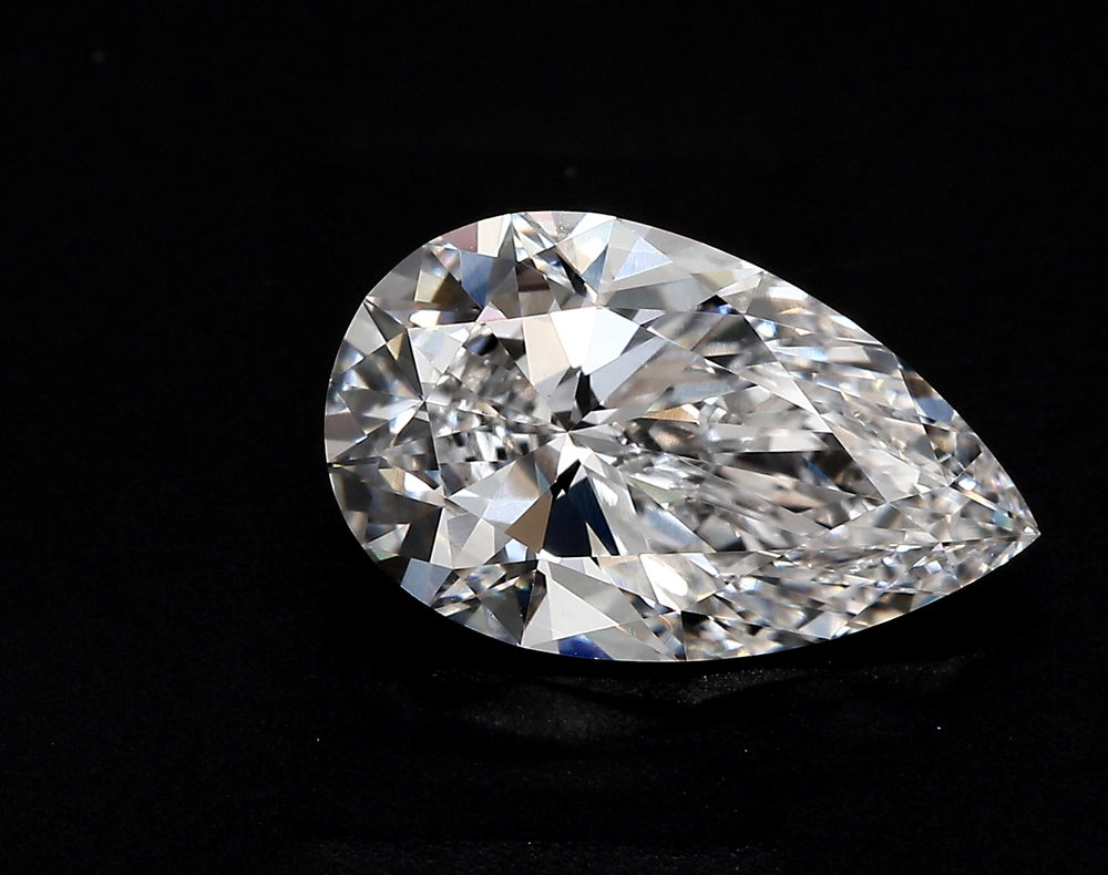 1.5 Carat Pear Lab Diamond with  Cut Diamond in 14KT  view 1
