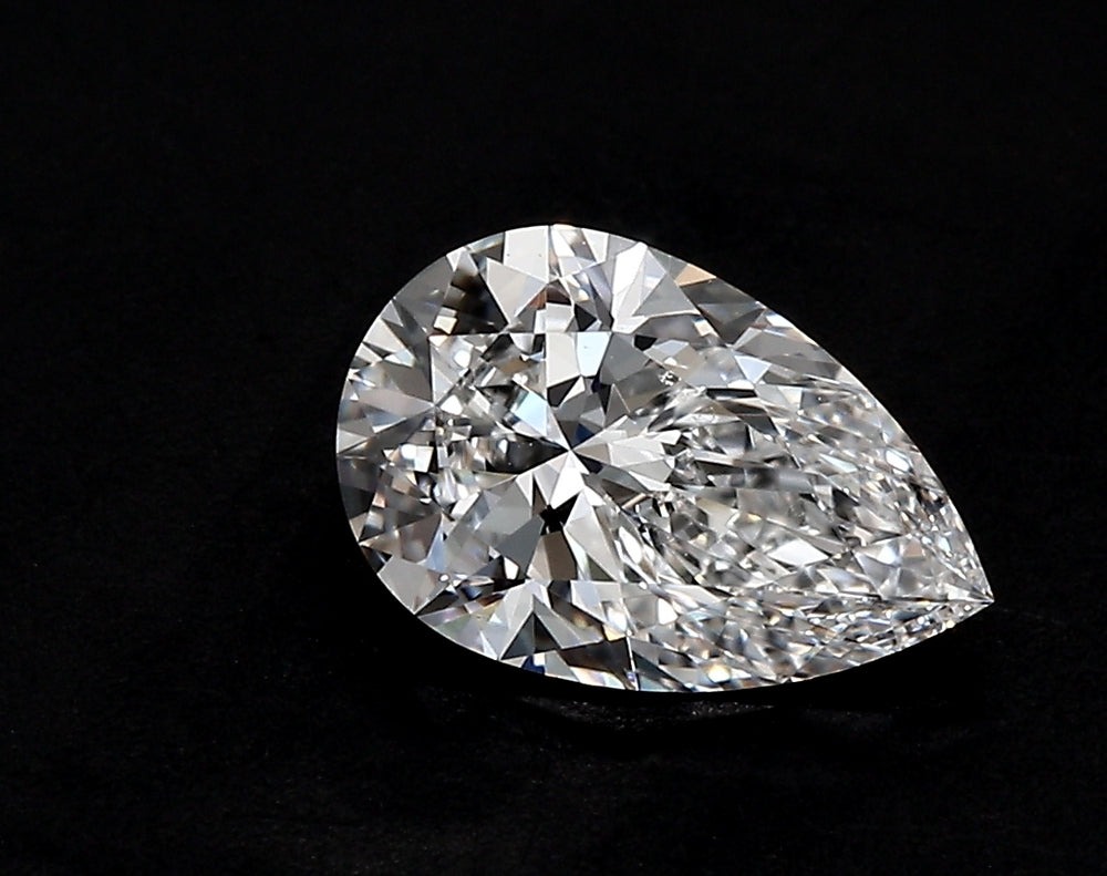 2.74 Carat Pear Lab Diamond with  Cut Diamond in 14KT  view 1

