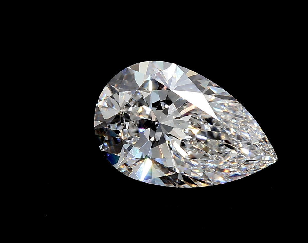 2.3 Carat Pear Lab Diamond with  Cut Diamond in 14KT  view 1
