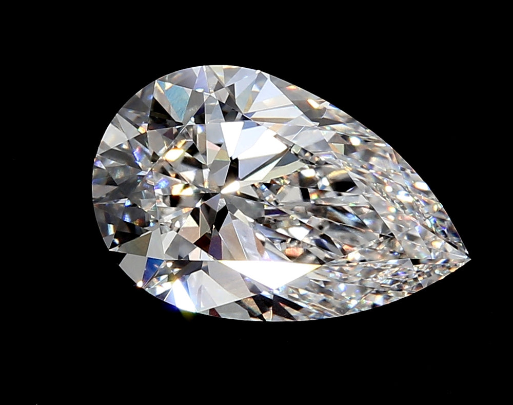 3.0 Carat Pear Lab Diamond with  Cut Diamond in 14KT  view 1
