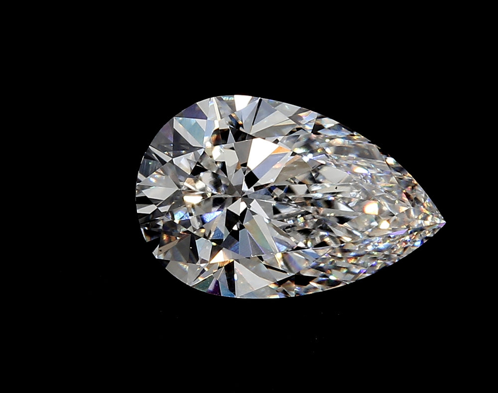 2.92 Carat Pear Lab Diamond with  Cut Diamond in 14KT  view 1
