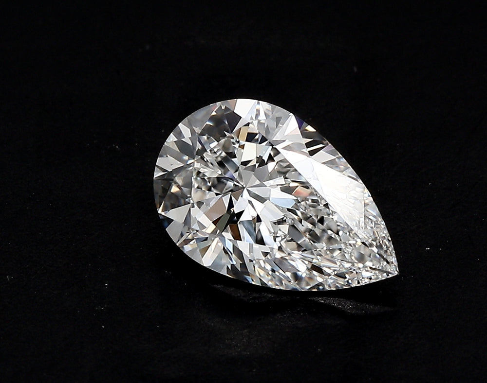 2.73 Carat Pear Lab Diamond with  Cut Diamond in 14KT  view 1
