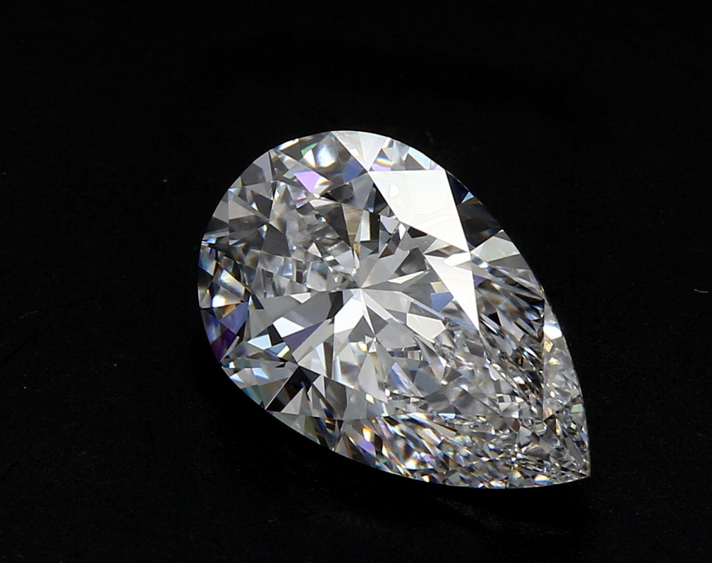 2.59 Carat Pear Lab Diamond with  Cut Diamond in 14KT  view 1
