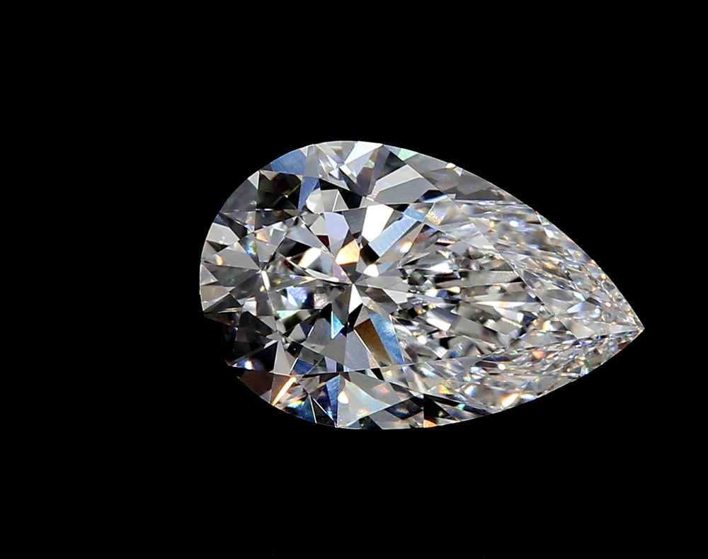 2.06 Carat Pear Lab Diamond with  Cut Diamond in 14KT  view 1
