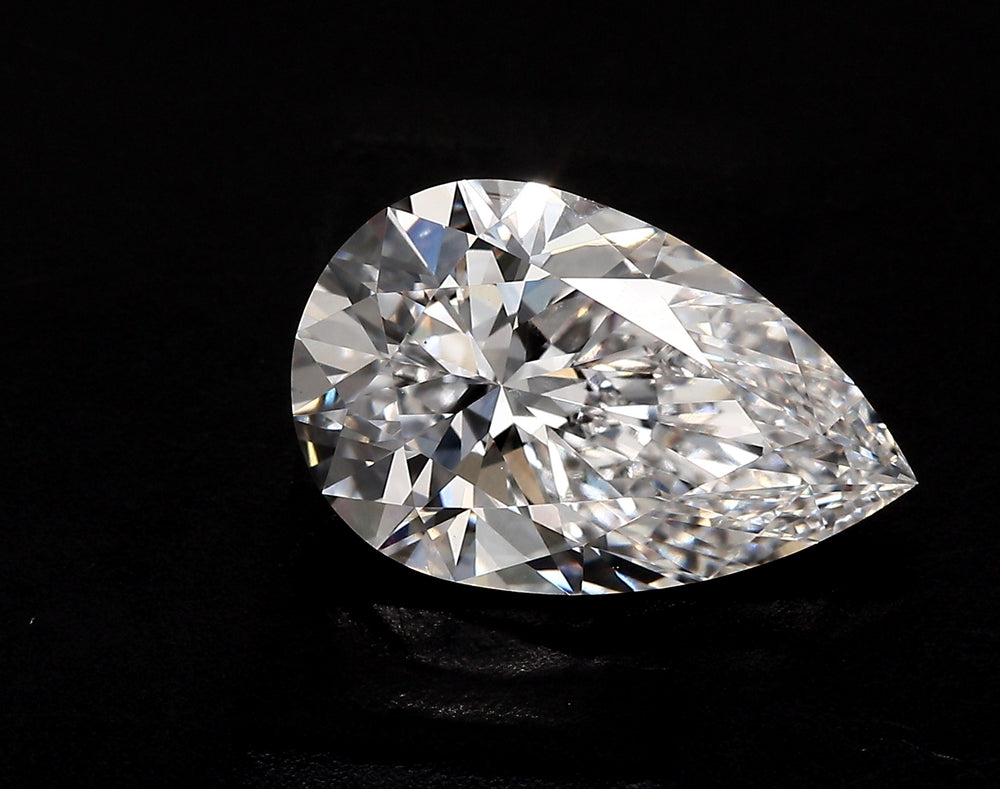 2.64 Carat Pear Lab Diamond with  Cut Diamond in 14KT  view 1
