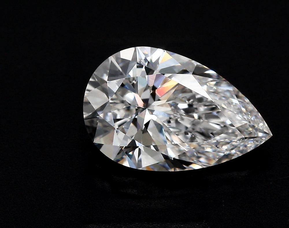 2.52 Carat Pear Lab Diamond with  Cut Diamond in 14KT  view 1
