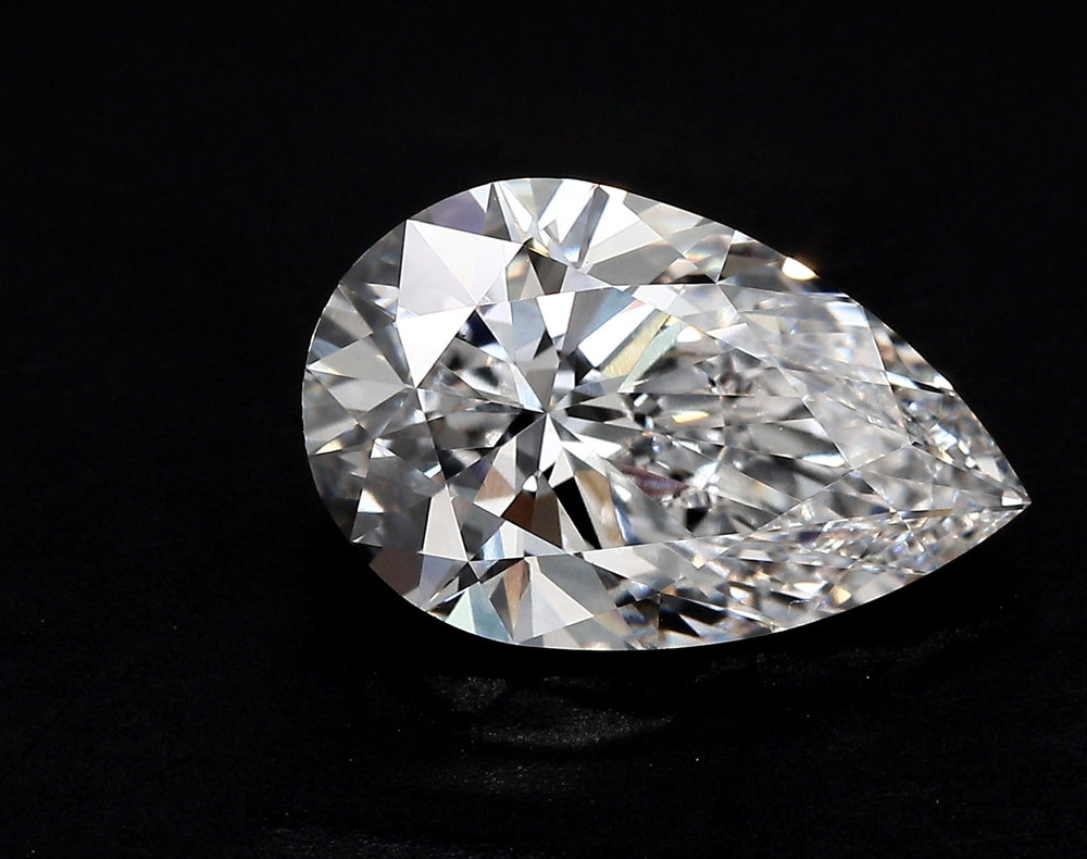 3.06 Carat Pear Lab Diamond with  Cut Diamond in 14KT  view 1
