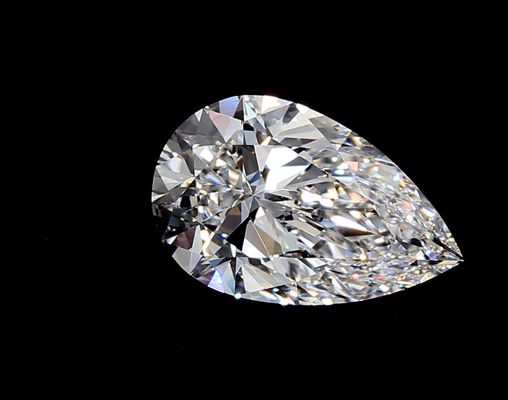 3.0 Carat Pear Lab Diamond with  Cut Diamond in 14KT  view 1
