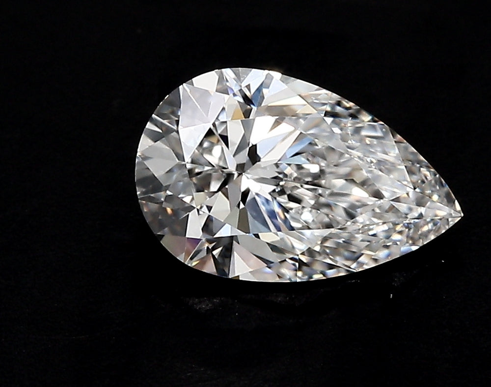 2.57 Carat Pear Lab Diamond with  Cut Diamond in 14KT  view 1
