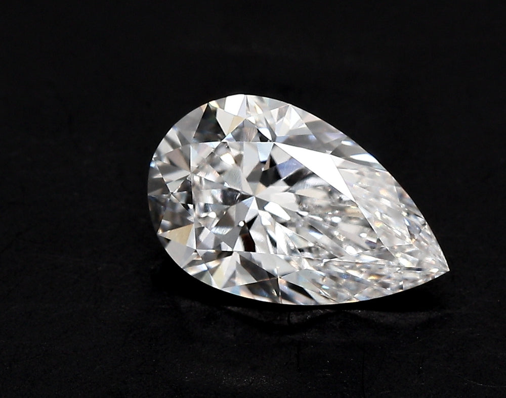 3.03 Carat Pear Lab Diamond with  Cut Diamond in 14KT  view 1
