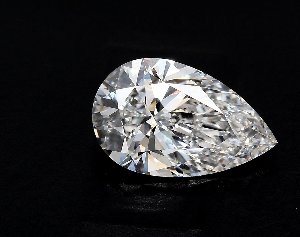 2.89 Carat Pear Lab Diamond with  Cut Diamond in 14KT  view 1
