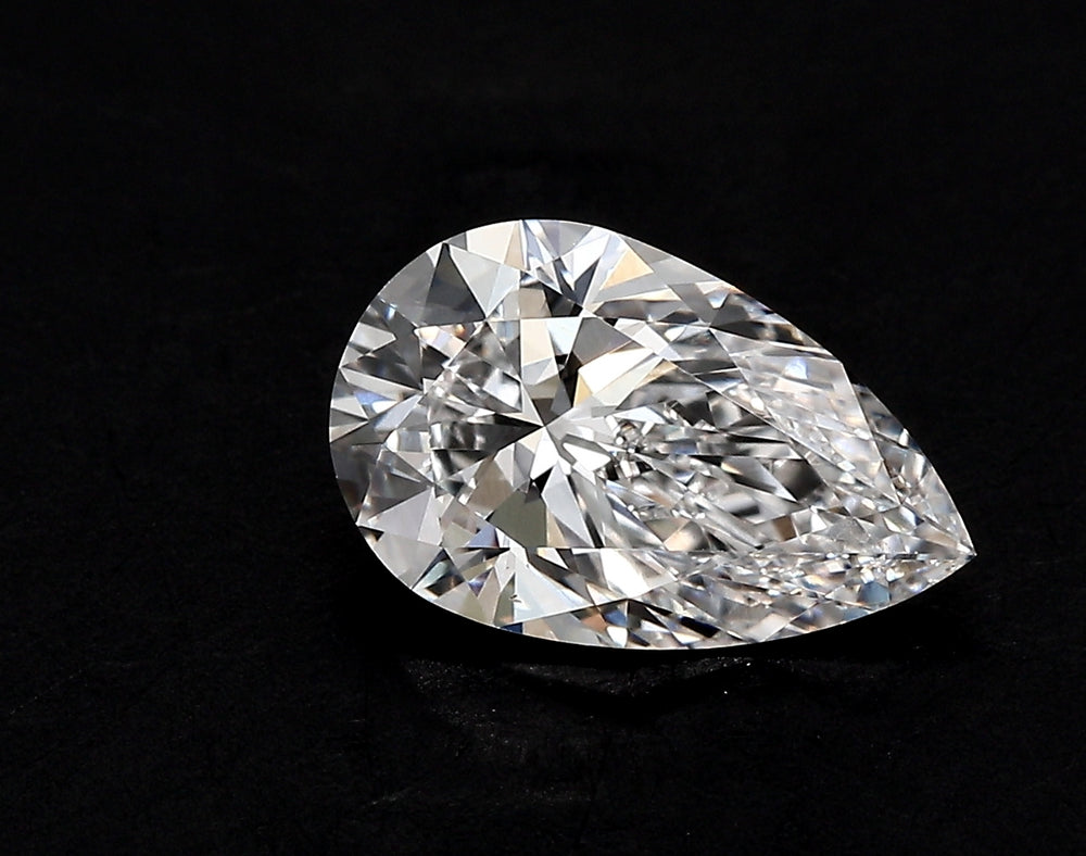 2.6 Carat Pear Lab Diamond with  Cut Diamond in 14KT  view 1
