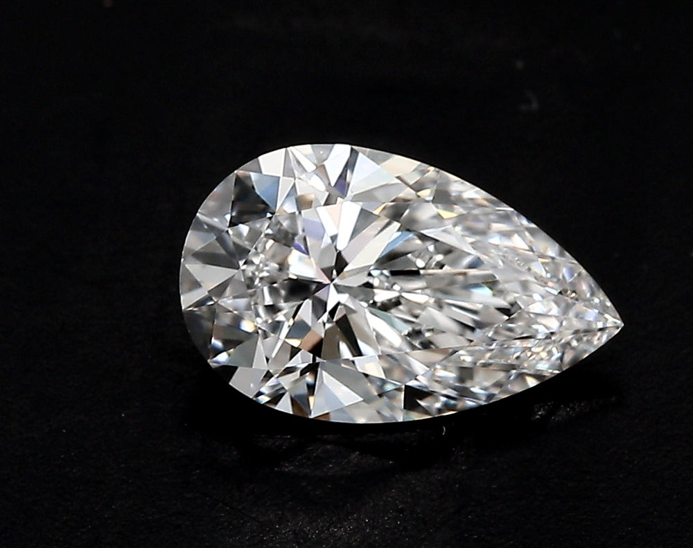 3.07 Carat Pear Lab Diamond with  Cut Diamond in 14KT  view 1
