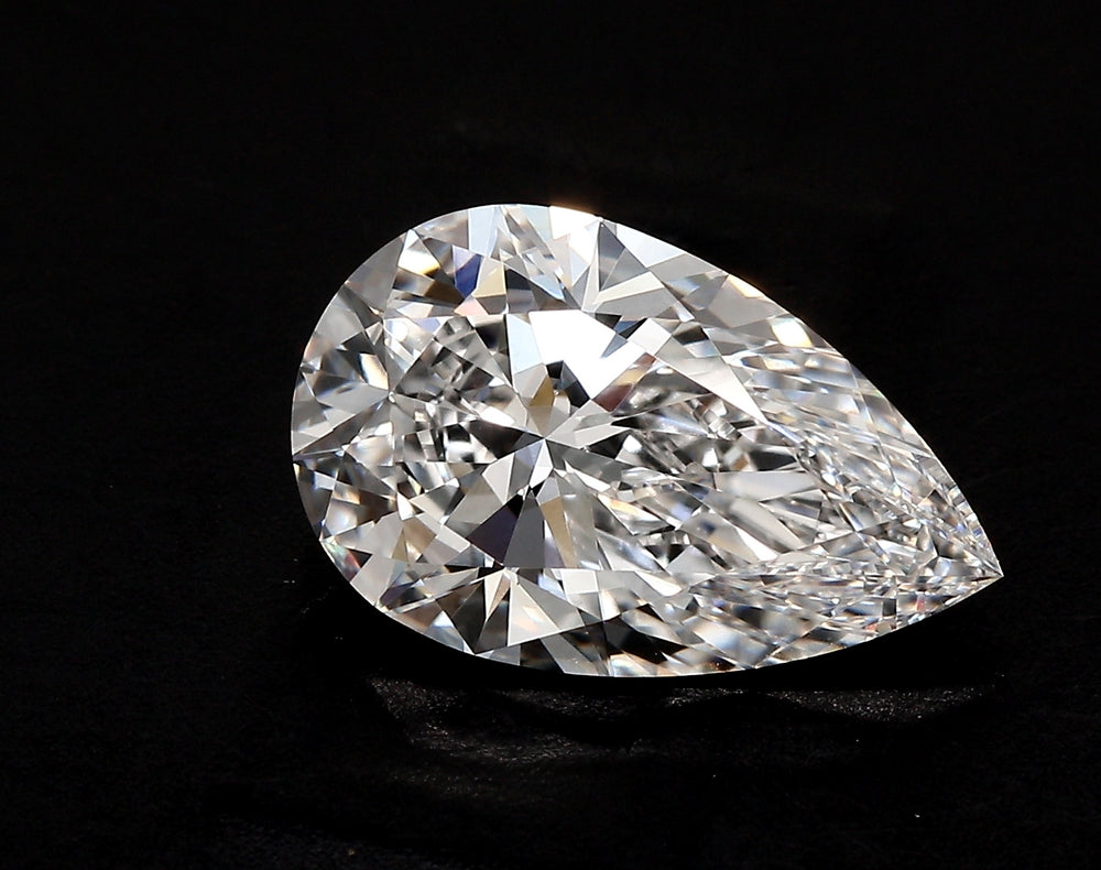 3.0 Carat Pear Lab Diamond with  Cut Diamond in 14KT  view 1
