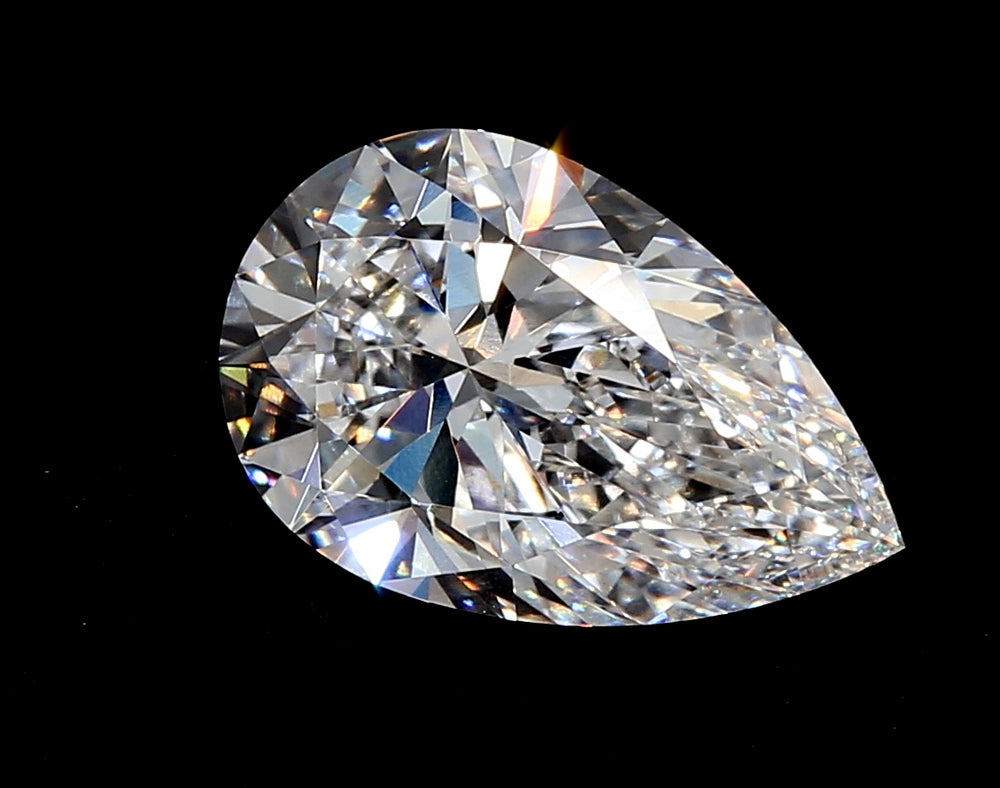 4.5 Carat Pear Lab Diamond with  Cut Diamond in 14KT  view 1
